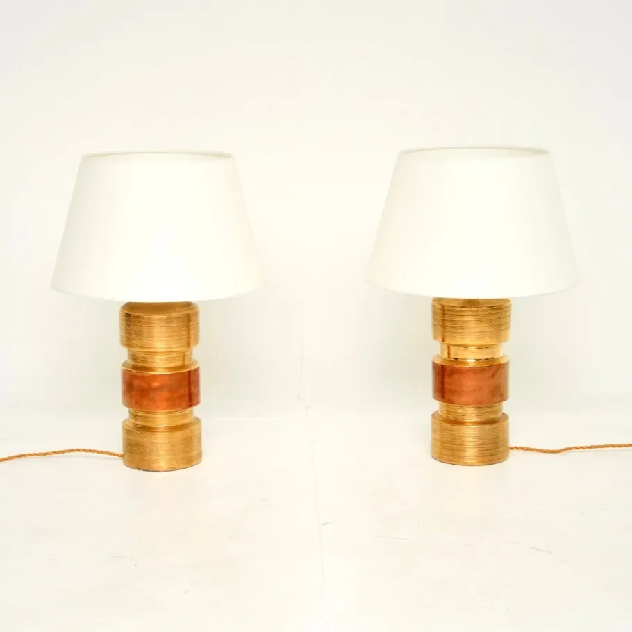 Pamono Vintage Italian Ceramic Table Lamps by Bitossi, 1970, Set of 2