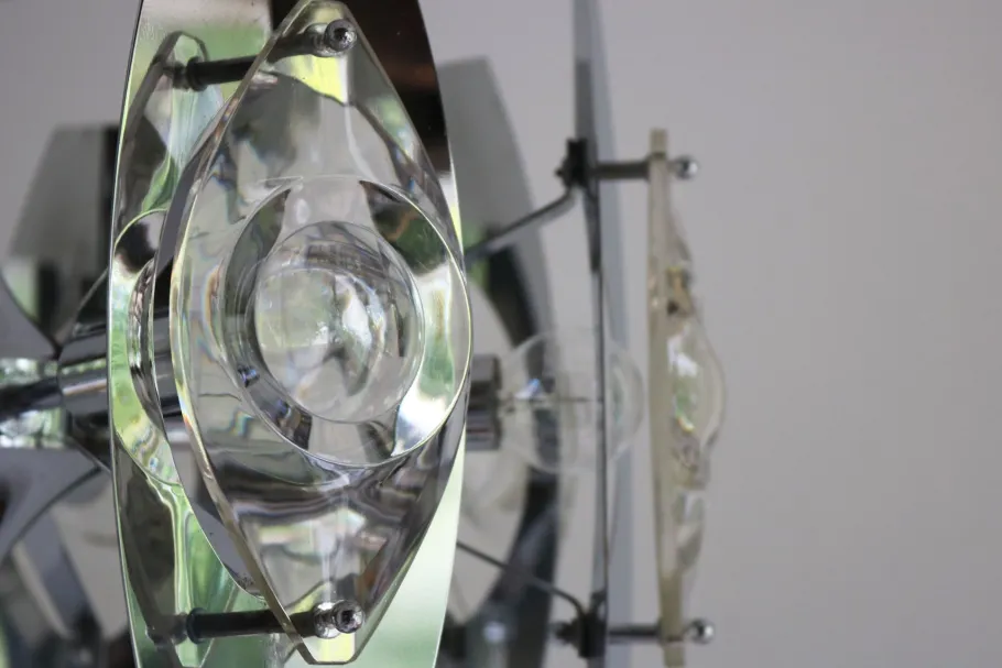 New Pamono Vintage Italian Chandelier by Oscar Torlasco for Stilkronen, 1960