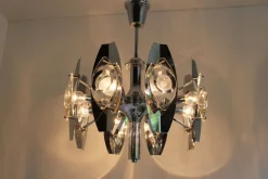 New Pamono Vintage Italian Chandelier by Oscar Torlasco for Stilkronen, 1960