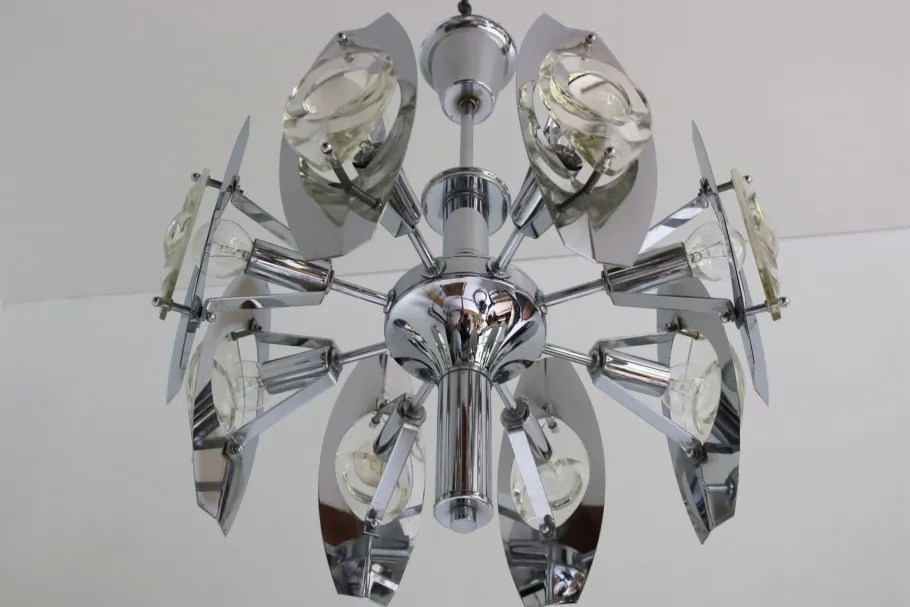 New Pamono Vintage Italian Chandelier by Oscar Torlasco for Stilkronen, 1960