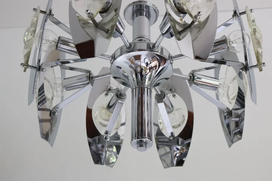 New Pamono Vintage Italian Chandelier by Oscar Torlasco for Stilkronen, 1960