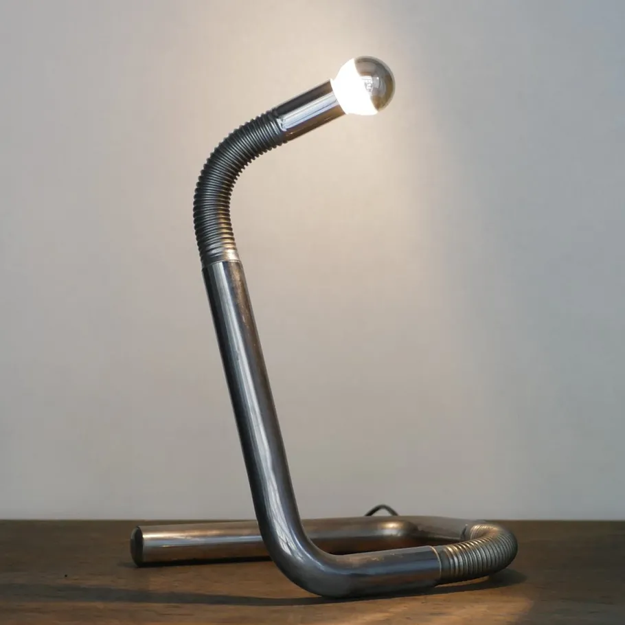 New Pamono Vintage Italian Chrome Table Lamp, 1970s