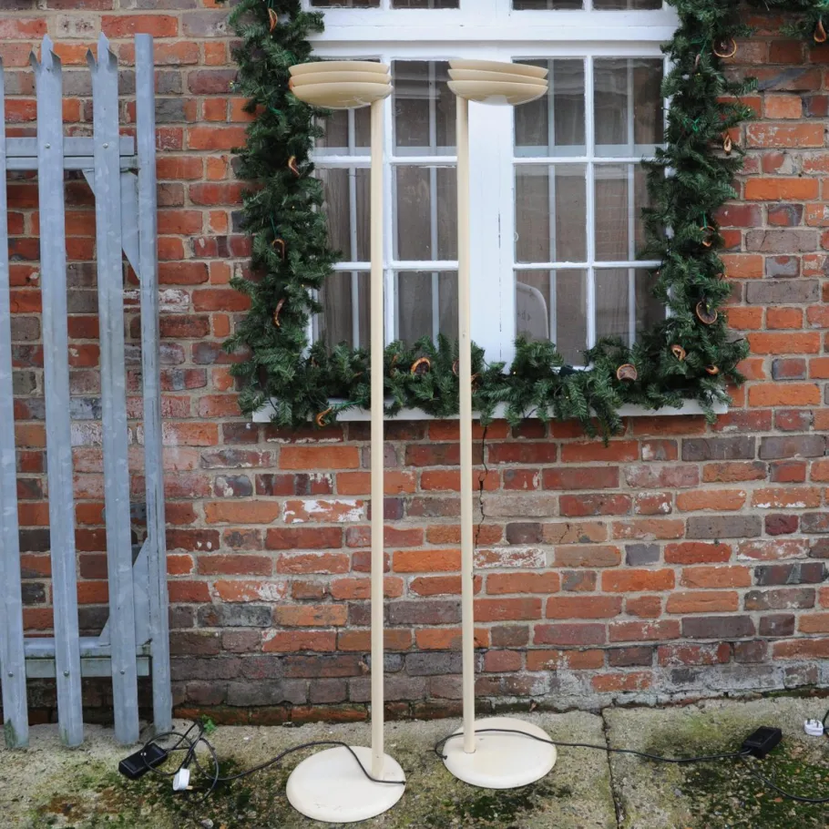 Outlet Pamono Vintage Italian Cream Model Rl 101/5 Floor Lamps from Relux, 1970s, Set of 2