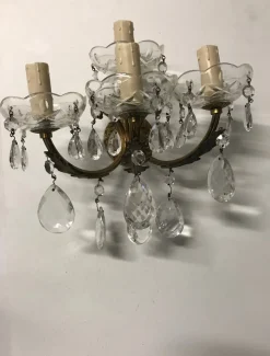 Sale Pamono Vintage Italian Crystal Sconces, Set of 2