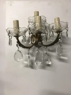 Sale Pamono Vintage Italian Crystal Sconces, Set of 2