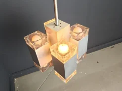 New Pamono Vintage Italian Cubic Chandelier attributed to Gaetano Sciolari, 1970s