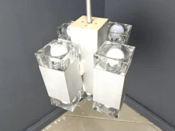 New Pamono Vintage Italian Cubic Chandelier attributed to Gaetano Sciolari, 1970s