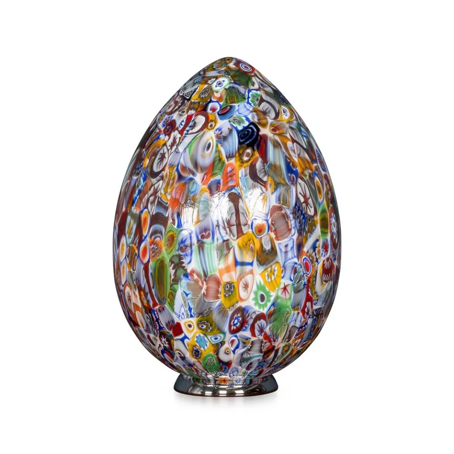 Pamono Vintage Italian Egg Shaped Table Lamp by Murrina Millefiori, 2000