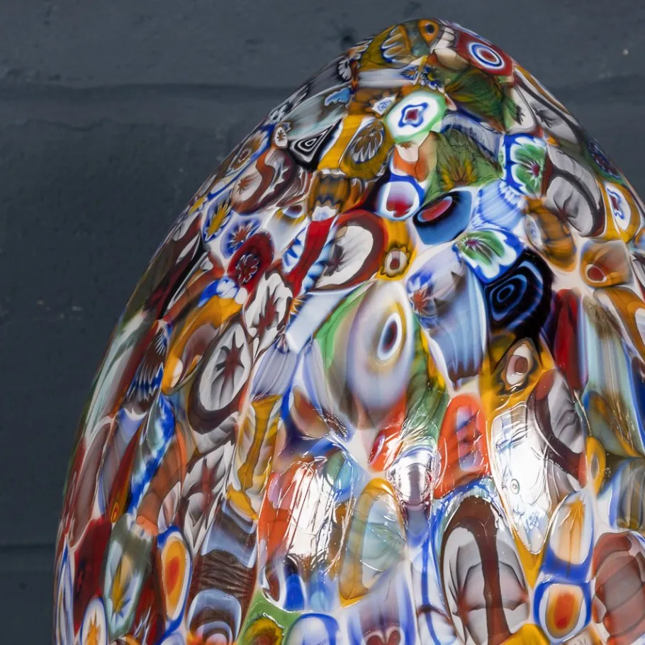 Pamono Vintage Italian Egg Shaped Table Lamp by Murrina Millefiori, 2000