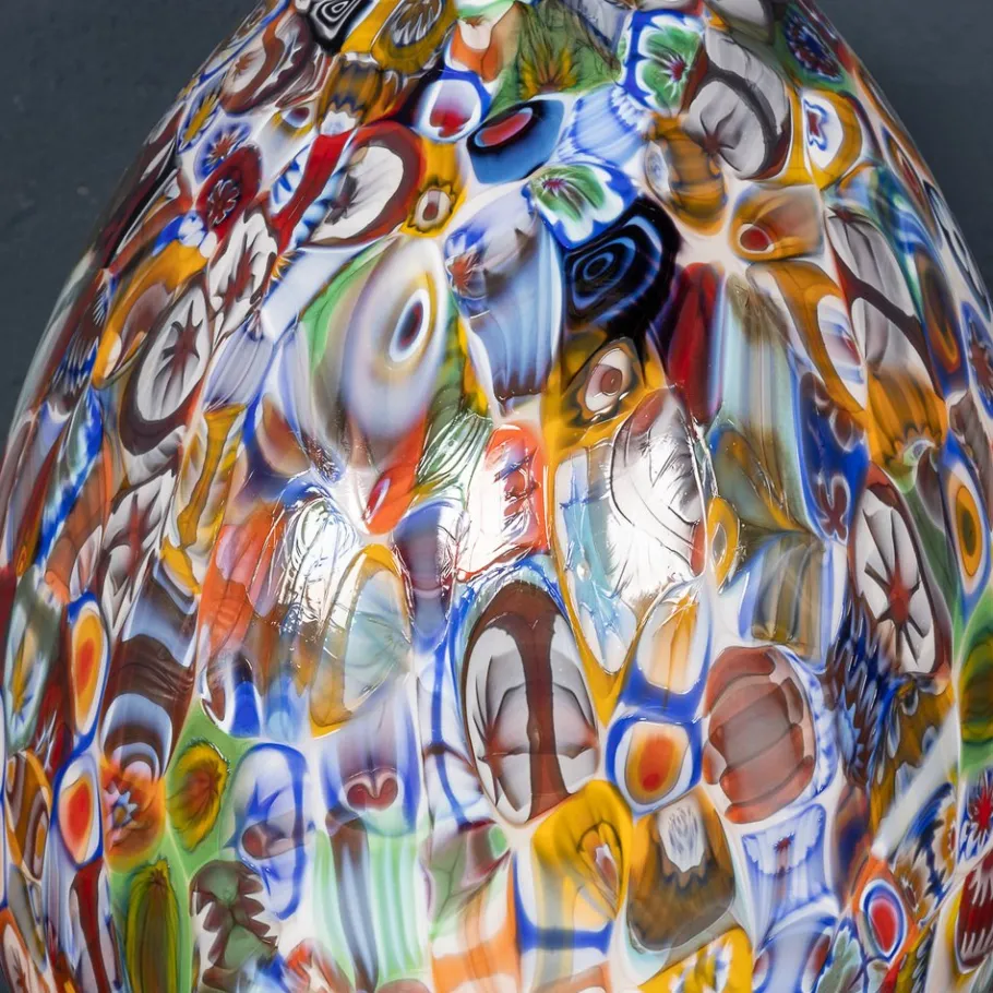 Pamono Vintage Italian Egg Shaped Table Lamp by Murrina Millefiori, 2000