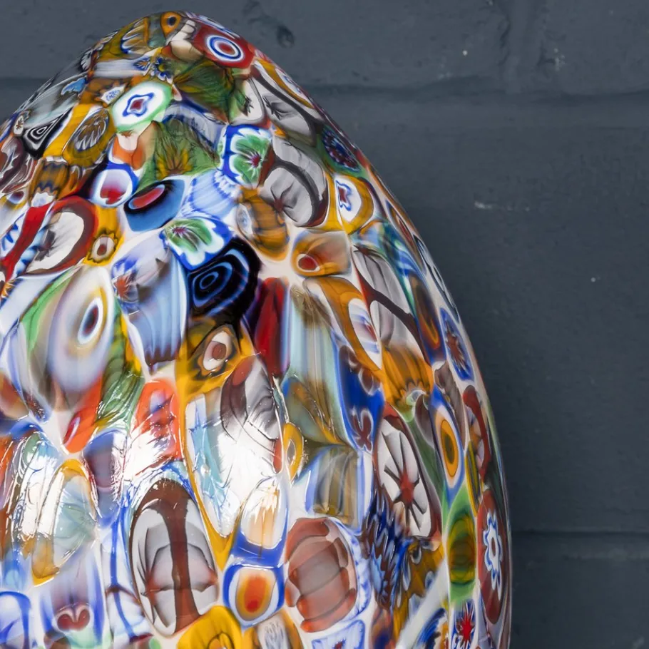 Pamono Vintage Italian Egg Shaped Table Lamp by Murrina Millefiori, 2000