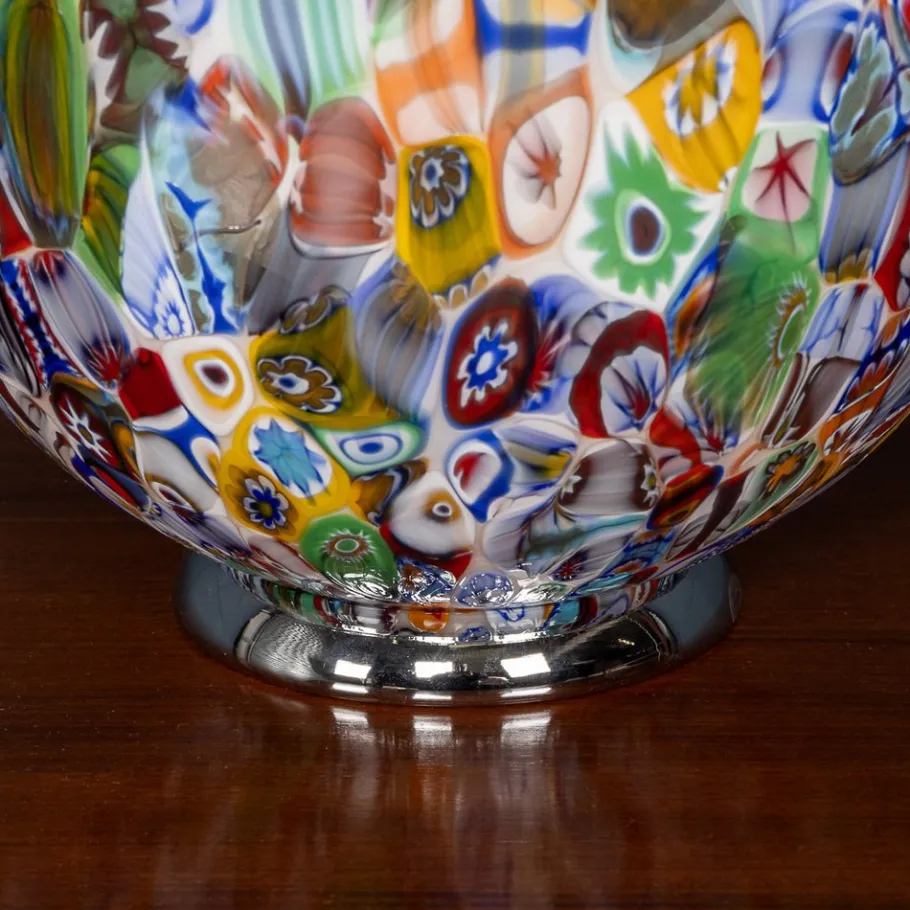 Pamono Vintage Italian Egg Shaped Table Lamp by Murrina Millefiori, 2000