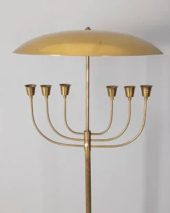 Best Pamono Vintage Italian Floor Lamp in Onyx and Golden Brass, 1950s