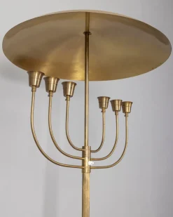 Best Pamono Vintage Italian Floor Lamp in Onyx and Golden Brass, 1950s