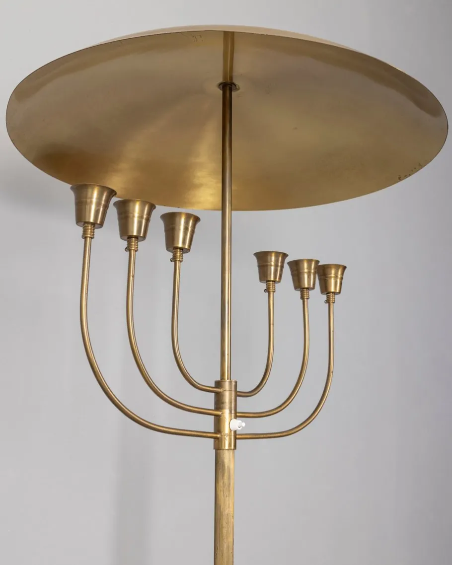 Best Pamono Vintage Italian Floor Lamp in Onyx and Golden Brass, 1950s