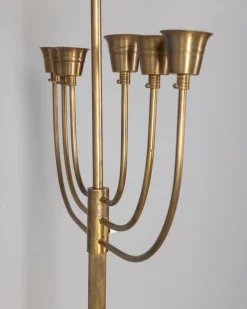 Best Pamono Vintage Italian Floor Lamp in Onyx and Golden Brass, 1950s