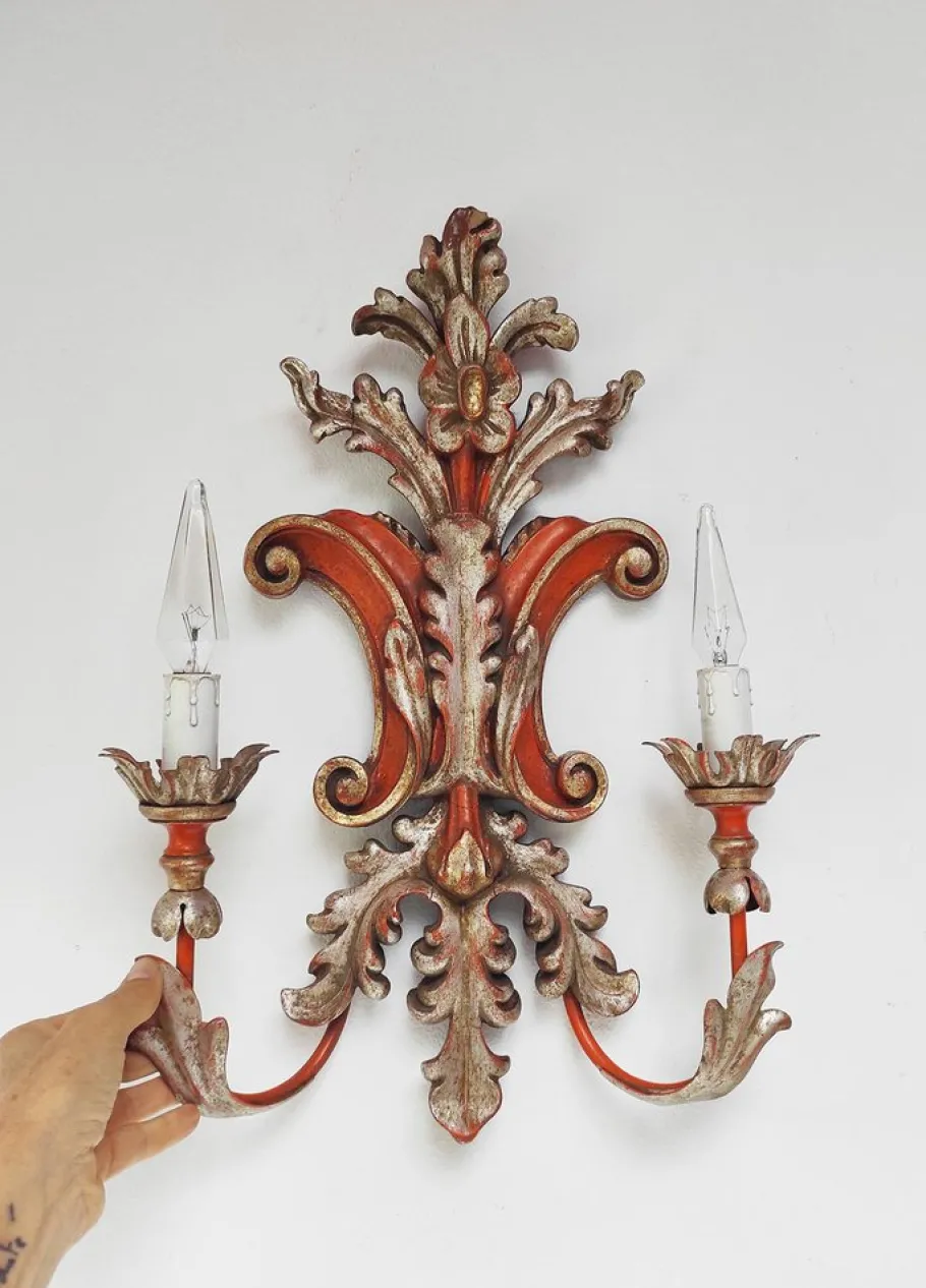 Discount Pamono Vintage Italian Florentine Wall Light from Palladio, 1971