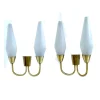 Pamono Vintage Italian Glass and Brass Sconces, 1960s, Set of 2