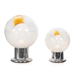 Pamono Vintage Italian Graduated Table Lamps by Carlo Nason for Mazzega, 1970, Set of 2