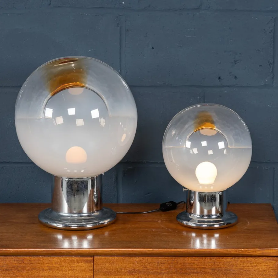 Pamono Vintage Italian Graduated Table Lamps by Carlo Nason for Mazzega, 1970, Set of 2