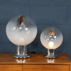 Pamono Vintage Italian Graduated Table Lamps by Carlo Nason for Mazzega, 1970, Set of 2