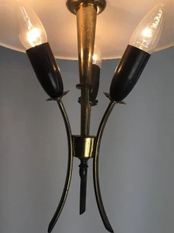 Clearance Pamono Vintage Italian Lamp in Brass with Black and White Lacquer from Stilnovo, 1950s