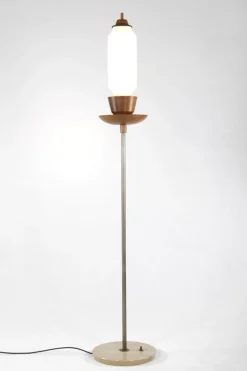 Outlet Pamono Vintage Italian Marble, Teak & Brass Floor Lamp