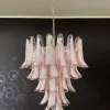Hot Pamono Vintage Italian Murano Chandelier with Pink Glass Petals, 1990s