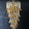 New Pamono Vintage Italian Murano Glass Spiral Chandelier