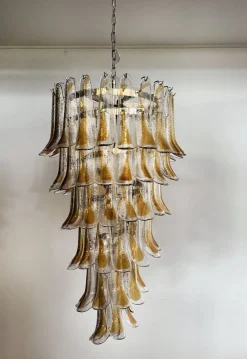 New Pamono Vintage Italian Murano Glass Spiral Chandelier