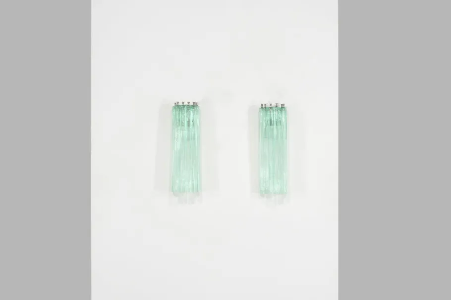 New Pamono Vintage Italian Murano Glass Wall Sconces, 1960s, Set of 2
