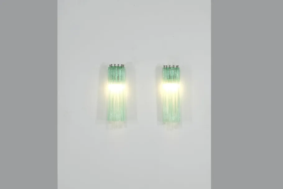 New Pamono Vintage Italian Murano Glass Wall Sconces, 1960s, Set of 2