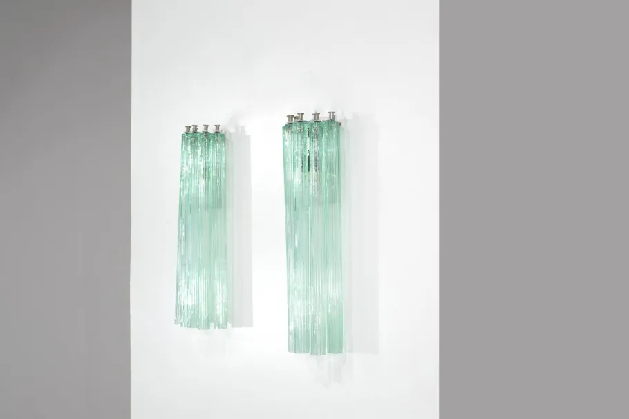 New Pamono Vintage Italian Murano Glass Wall Sconces, 1960s, Set of 2