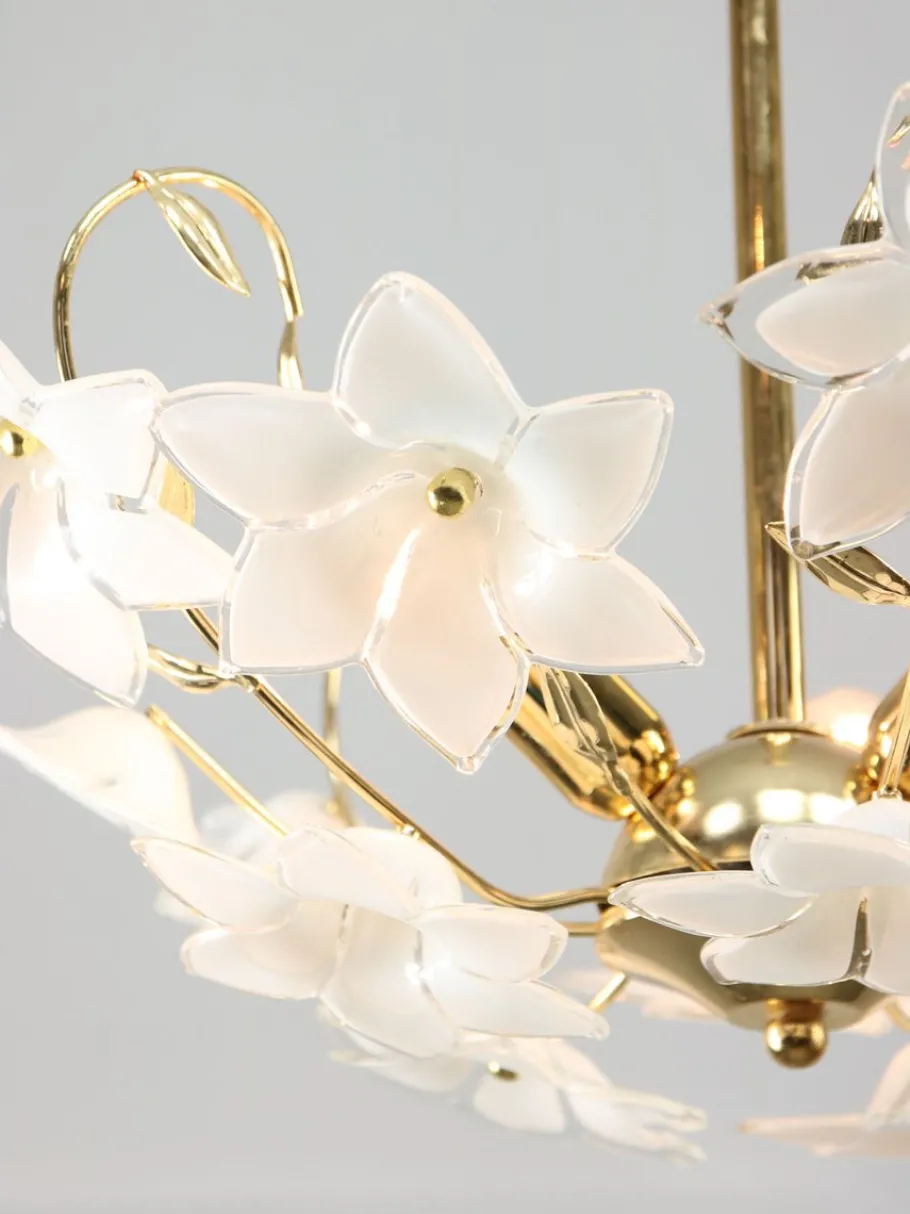 Best Pamono Vintage Italian Murano Glass Flower Chandelier, 1980s
