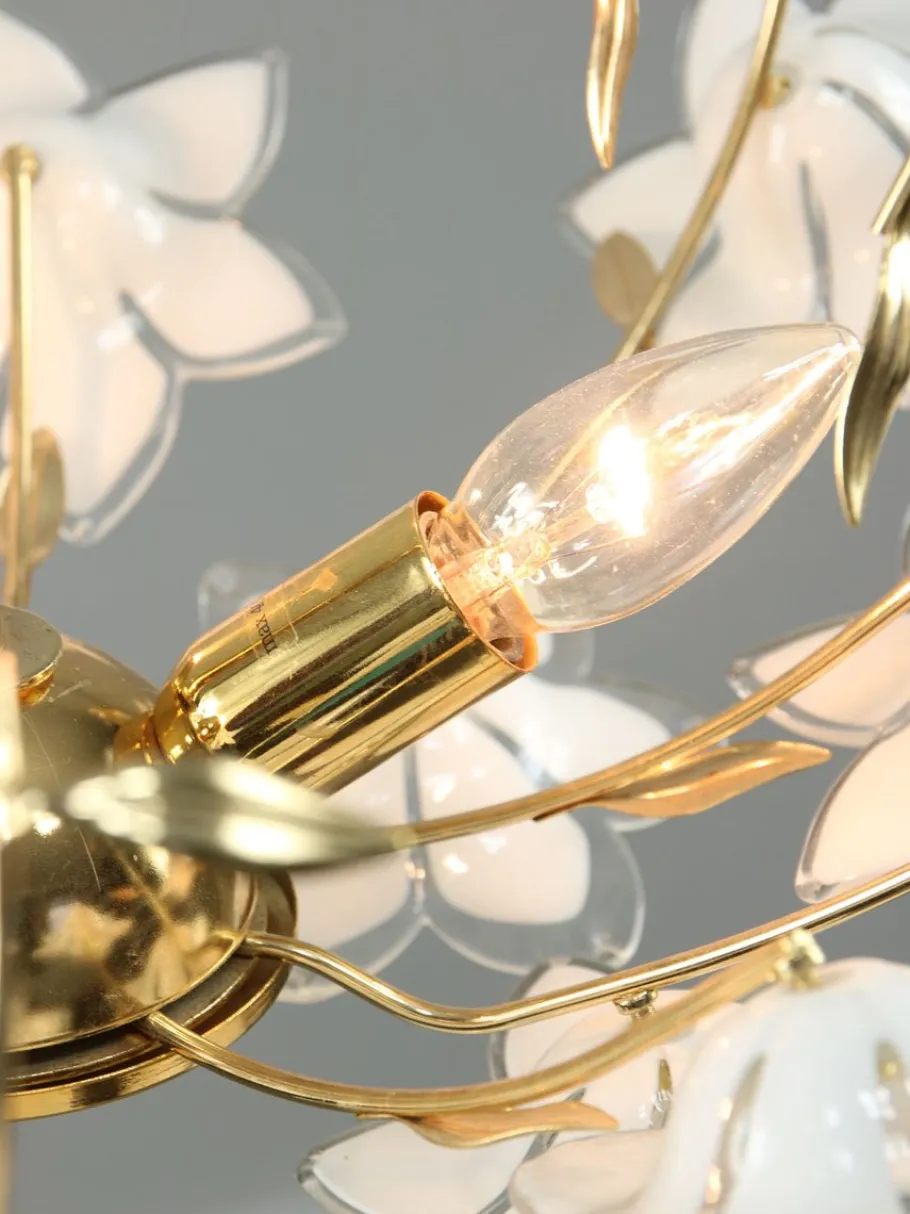 Best Pamono Vintage Italian Murano Glass Flower Chandelier, 1980s