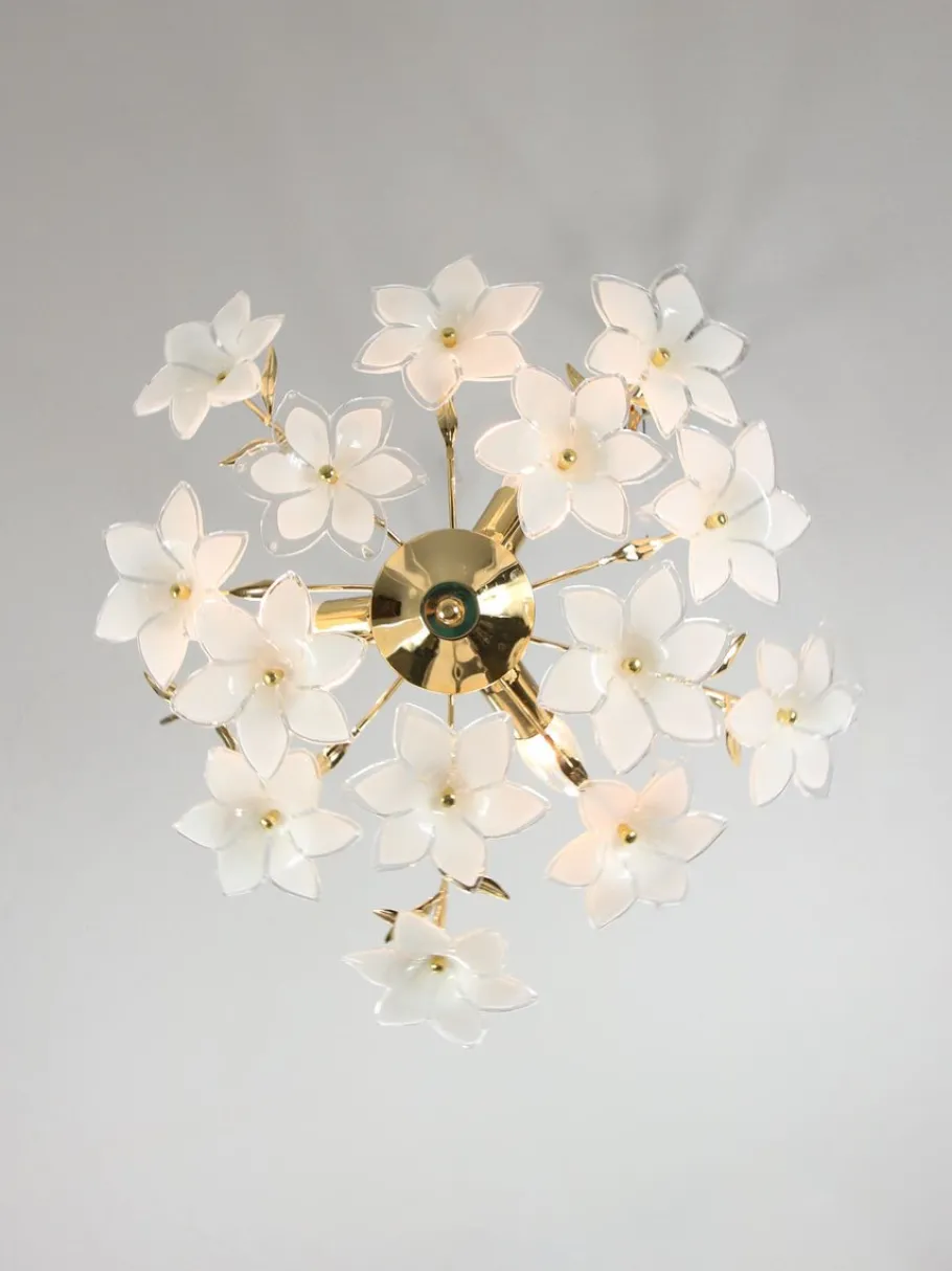 Best Pamono Vintage Italian Murano Glass Flower Chandelier, 1980s
