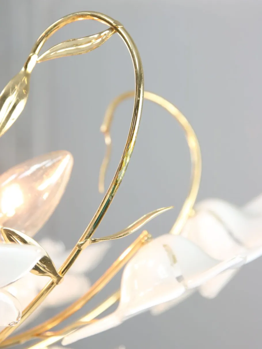 Best Pamono Vintage Italian Murano Glass Flower Chandelier, 1980s