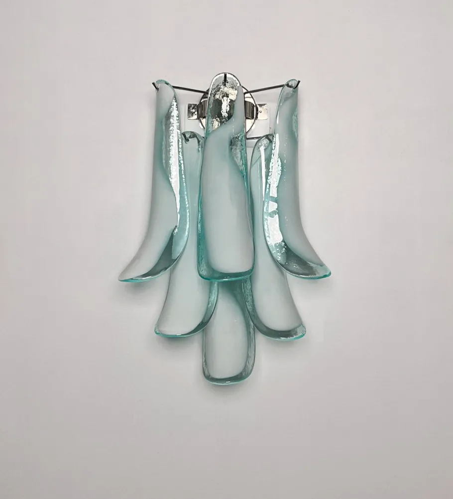 Discount Pamono Vintage Italian Murano Wall Lights in the style of Mazzega, 1990, Set of 2