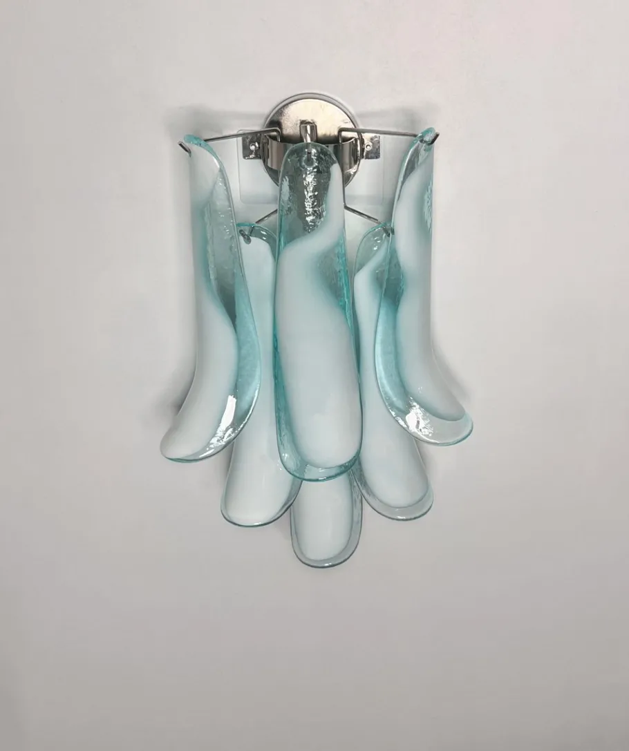 Discount Pamono Vintage Italian Murano Wall Lights in the style of Mazzega, 1990, Set of 2