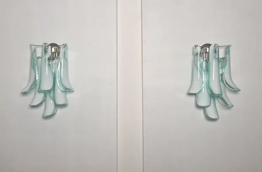 Discount Pamono Vintage Italian Murano Wall Lights in the style of Mazzega, 1990, Set of 2