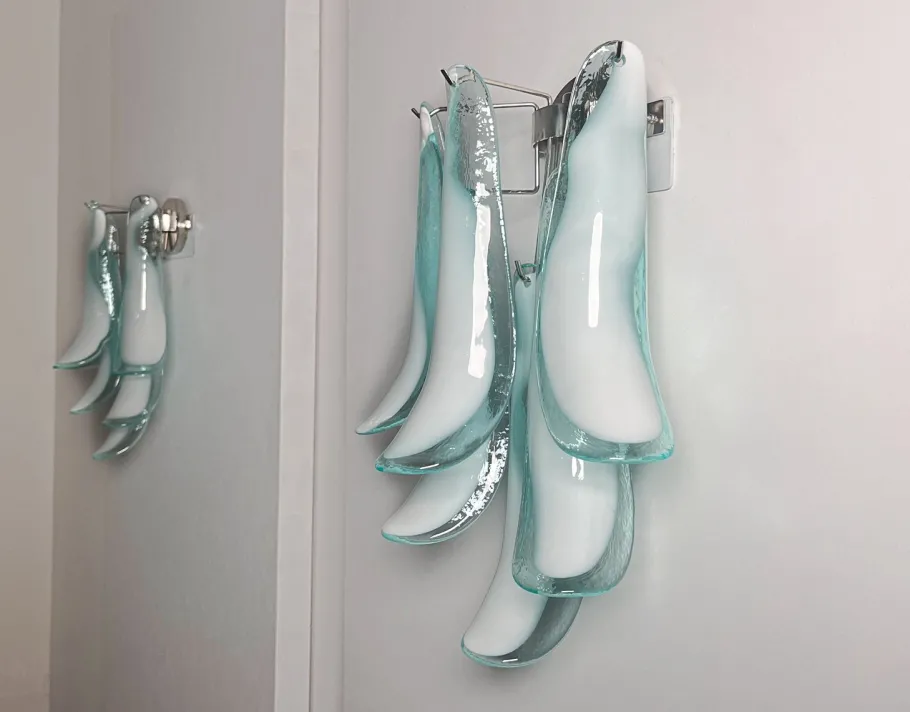 Discount Pamono Vintage Italian Murano Wall Lights in the style of Mazzega, 1990, Set of 2