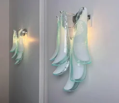 Discount Pamono Vintage Italian Murano Wall Lights in the style of Mazzega, 1990, Set of 2