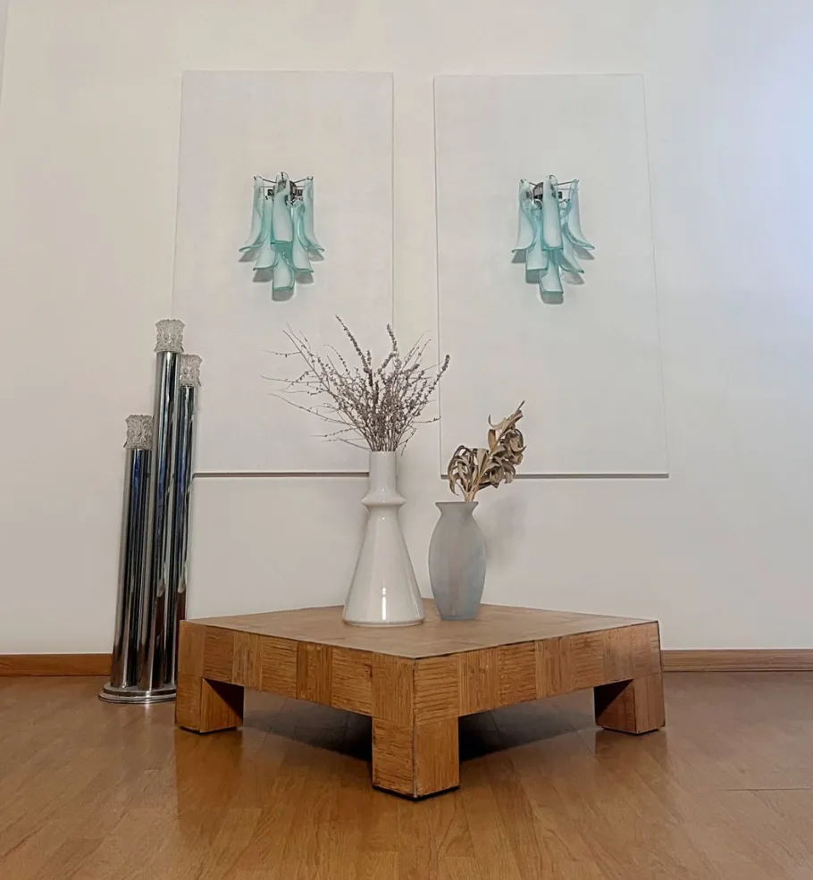 Discount Pamono Vintage Italian Murano Wall Lights in the style of Mazzega, 1990, Set of 2