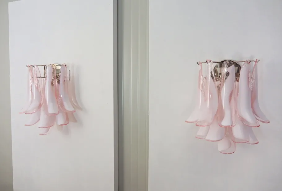 Discount Pamono Vintage Italian Murano Wall Lights in the style of Mazzega, 1990, Set of 2