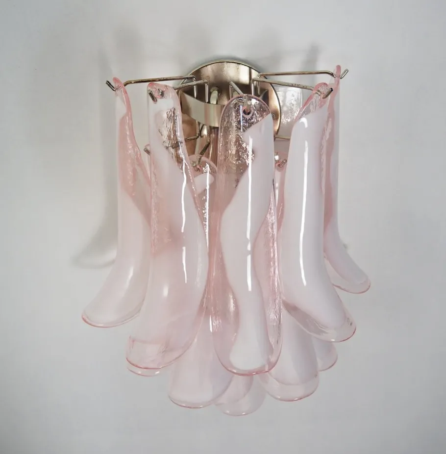 Discount Pamono Vintage Italian Murano Wall Lights in the style of Mazzega, 1990, Set of 2