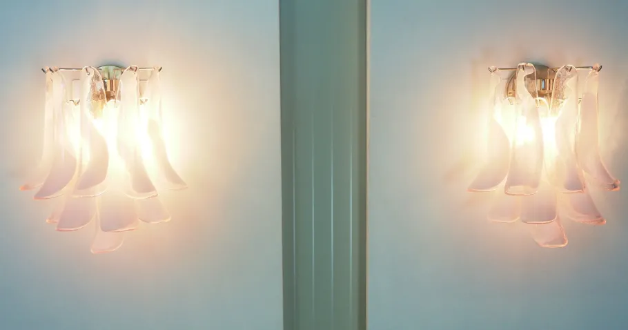 Discount Pamono Vintage Italian Murano Wall Lights in the style of Mazzega, 1990, Set of 2