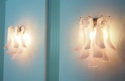 Discount Pamono Vintage Italian Murano Wall Lights in the style of Mazzega, 1990, Set of 2