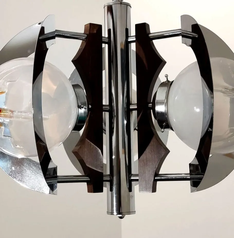 New Pamono Vintage Italian Pendant Lamp attributed to Toni Zuccheri for Mazzega, 1970s