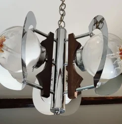 New Pamono Vintage Italian Pendant Lamp attributed to Toni Zuccheri for Mazzega, 1970s