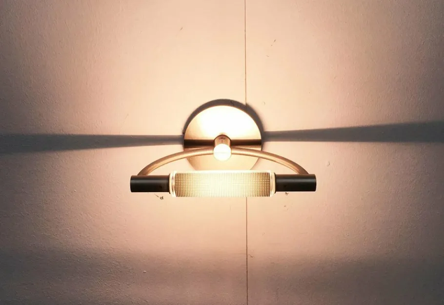 New Pamono Vintage Italian Postmodern Model Gradi Mini Parete Wall Lamp by Franco Bettonica and Mario Melocchi for Cini & Nils, 1990s